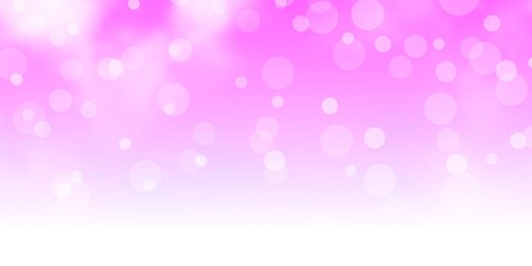 Light Purple vector texture with circles. Modern abstract illustration with colorful circle shapes. Pattern for business ads.