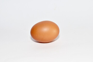 Fresh Chicken Eggs isolated on a white background with copy space.