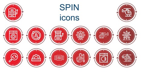 Editable 14 spin icons for web and mobile