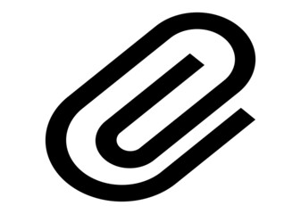 Paperclip icon, symbol, vector office equipment