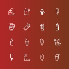 Editable 16 refreshment icons for web and mobile