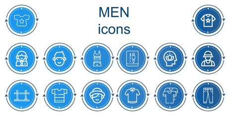 Editable 14 men icons for web and mobile