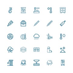 Editable 25 temperature icons for web and mobile