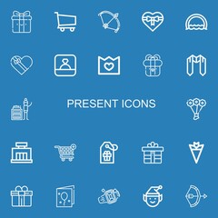 Editable 22 present icons for web and mobile