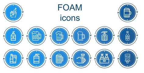 Editable 14 foam icons for web and mobile