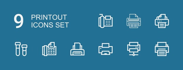 Editable 9 printout icons for web and mobile