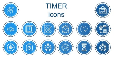 Editable 14 timer icons for web and mobile