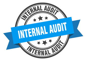 internal audit label sign. round stamp. band. ribbon