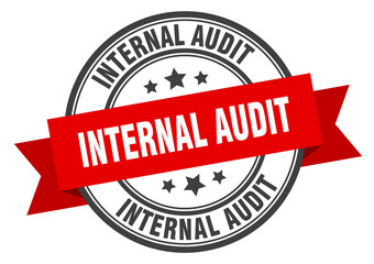 internal audit label sign. round stamp. band. ribbon