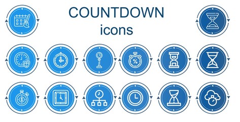 Editable 14 countdown icons for web and mobile