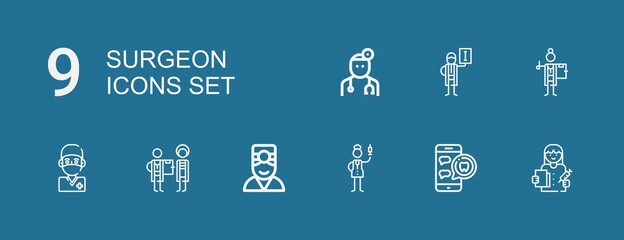Editable 9 surgeon icons for web and mobile