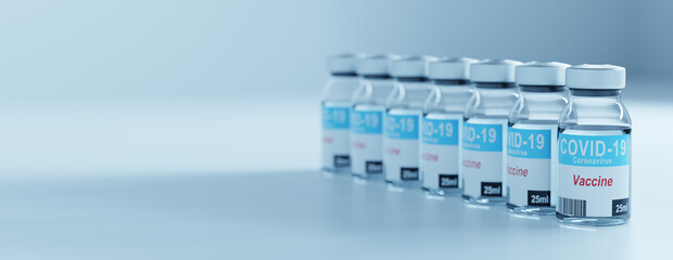 Development and creation of a coronavirus vaccine Covid-19. Vaccine Concept against coronavirus. 3D Rendering