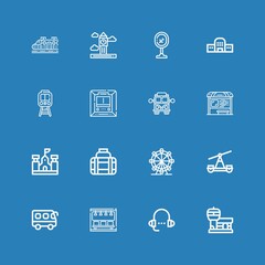Editable 16 bus icons for web and mobile
