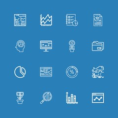 Editable 16 statistic icons for web and mobile