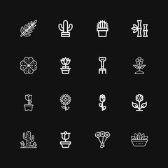 Editable 16 floral icons for web and mobile