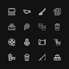 Editable 16 reel icons for web and mobile