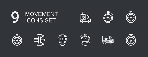 Editable 9 movement icons for web and mobile