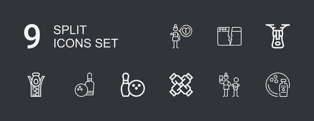 Editable 9 split icons for web and mobile