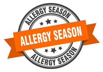 Fototapeta premium allergy season label sign. round stamp. band. ribbon