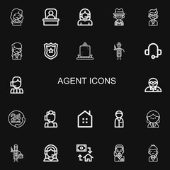 Editable 22 agent icons for web and mobile