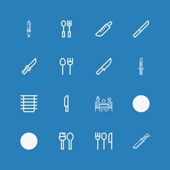 Editable 16 silverware icons for web and mobile