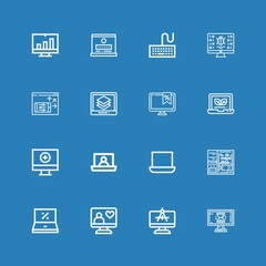 Editable 16 desktop icons for web and mobile