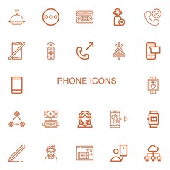 Editable 22 phone icons for web and mobile