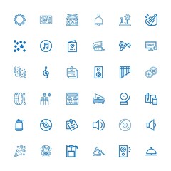 Editable 36 music icons for web and mobile