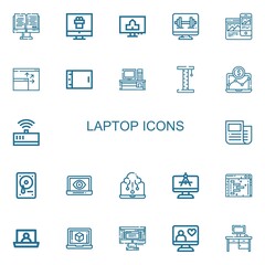 Editable 22 laptop icons for web and mobile
