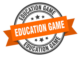 Fototapeta premium education game label sign. round stamp. band. ribbon