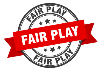 fair play label sign. round stamp. band. ribbon