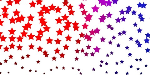 Light Blue, Red vector background with colorful stars. Decorative illustration with stars on abstract template. Theme for cell phones.