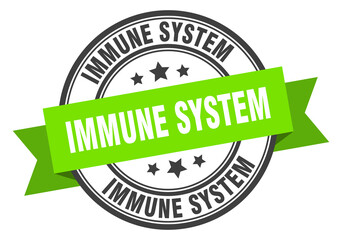 immune system label sign. round stamp. band. ribbon