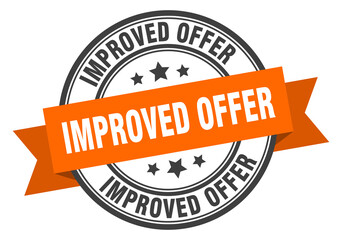 Obraz premium improved offer label sign. round stamp. band. ribbon