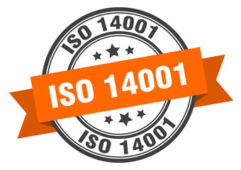 iso 14001 label sign. round stamp. band. ribbon