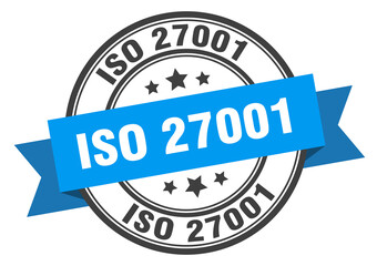 iso 27001 label sign. round stamp. band. ribbon