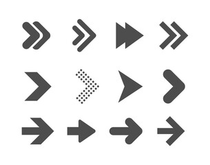 Arrows flat symbol isolated on white background