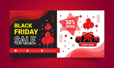 Black Friday social media Banner design vector