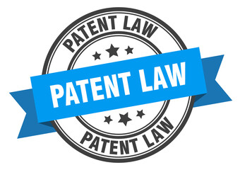 patent law label sign. round stamp. band. ribbon