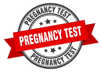 pregnancy test label sign. round stamp. band. ribbon