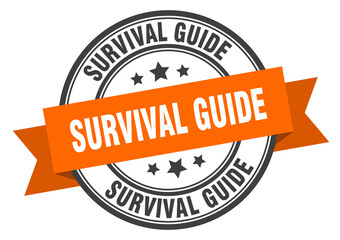 Obraz premium survival guide label sign. round stamp. band. ribbon