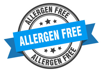 Obraz premium allergen free label sign. round stamp. band. ribbon