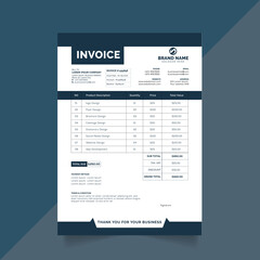 clean and minimal business invoice template vector format