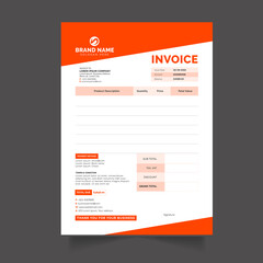 orange color business invoice template