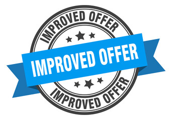 Obraz premium improved offer label sign. round stamp. band. ribbon