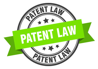 patent law label sign. round stamp. band. ribbon
