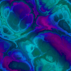 Seamless fractal marble vibrant ornate jpg pattern. High quality illustration. Intense and mysterious energetic seamless surface design. Detailed and vivid glowing marbled pattern.