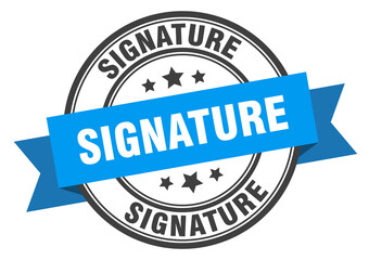 signature label sign. round stamp. band. ribbon