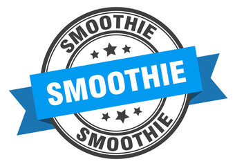 smoothie label sign. round stamp. band. ribbon