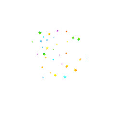 Rainbow Festive Confetti. Carnival Star Falling.